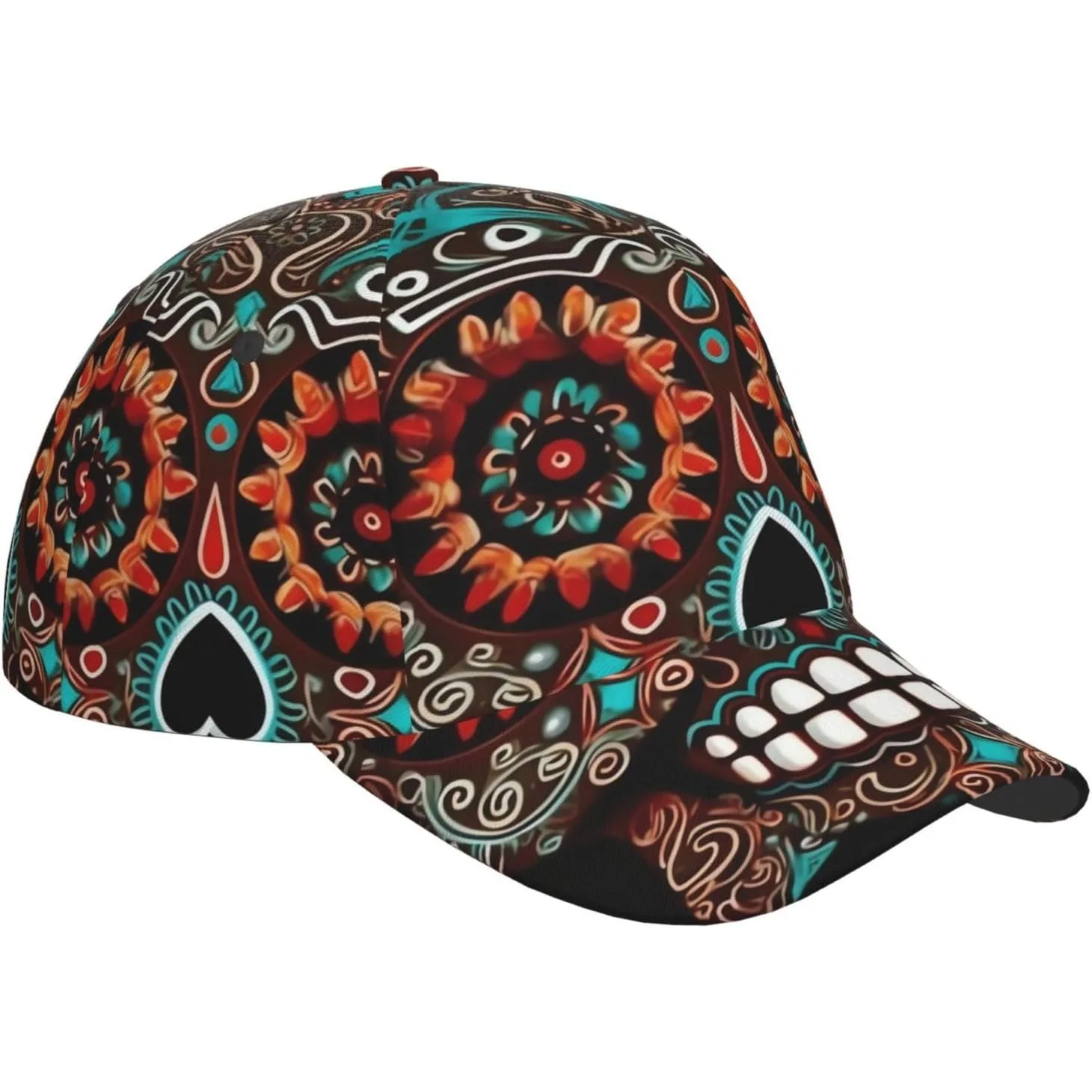 Sugar Skulls Baseball Cap for Women Men Adjustable Baseball Hat Low Profile Golf Dad Hats for Men Sport Hats Black