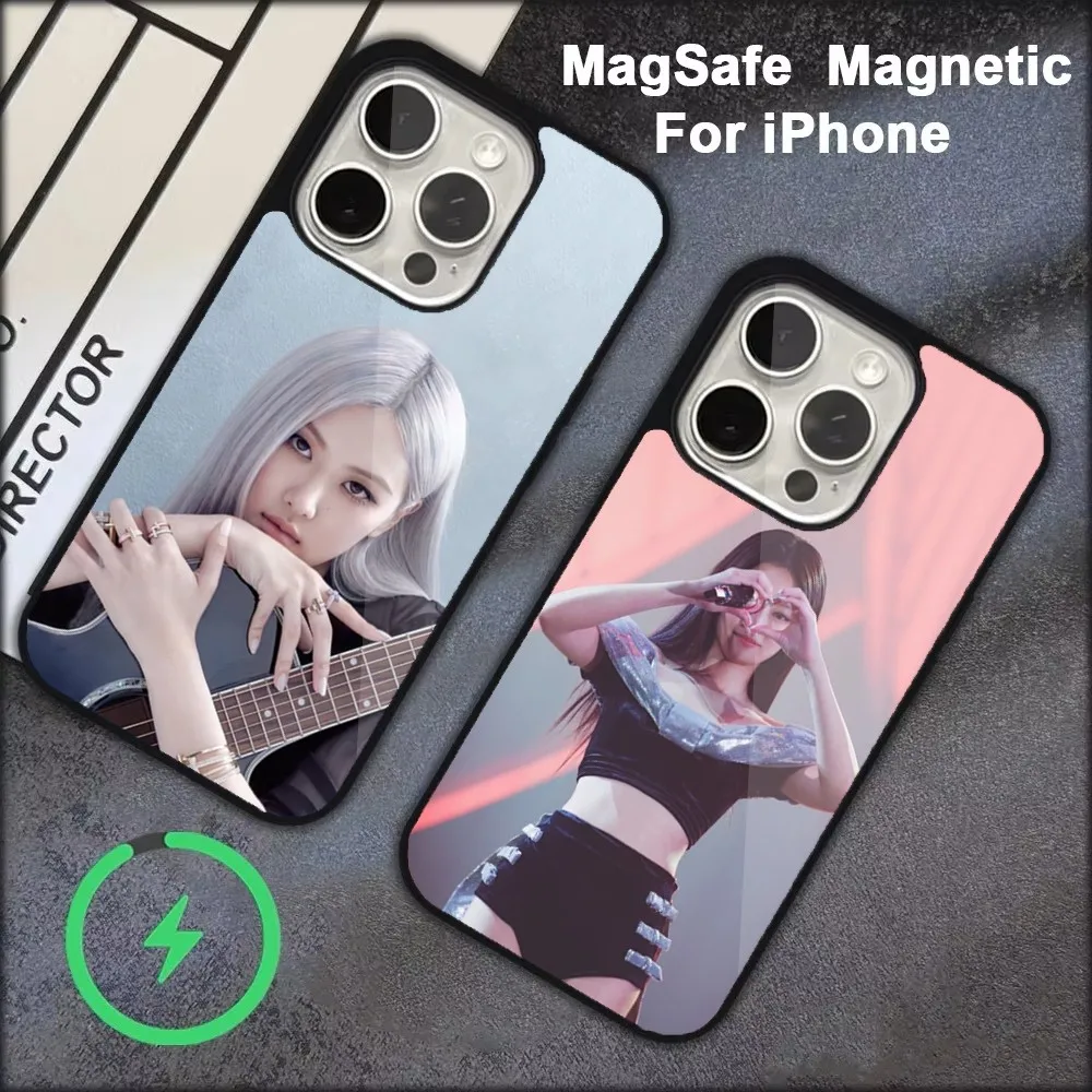 Kpop J-Jennie K-Kims-s Phone Case For iPhone 16,15,14,13,12,11,Pro,Max,Plus,Mini, Magsafe,Magnetic Wireless Charging Case