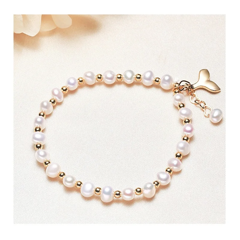 

Pearl Jewelry Copper Plated Real Gold Special-shaped Baroque Freshwater Pearl High-end Bracelet Bracelet Bracelet Women