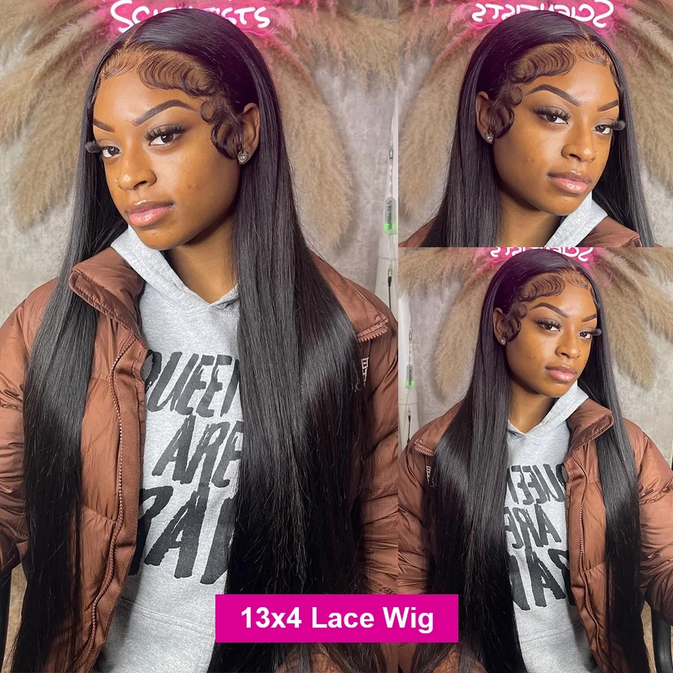 Straight Human Hair Lace Frontal Wig HD Lace Wig 13x6 Human Hair 13x4 Transparent Front Wig Brazilian Glueless Wigs For Women