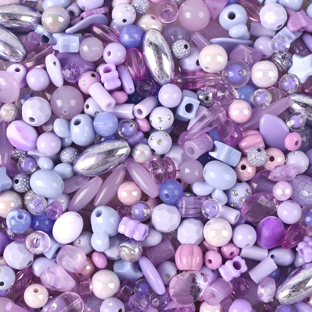 Acrylic Mix Shape Beads with Star Heart Butterfly Spacer Loose Bead for DIY Earrings Bracelet Jewelry Making Accessories