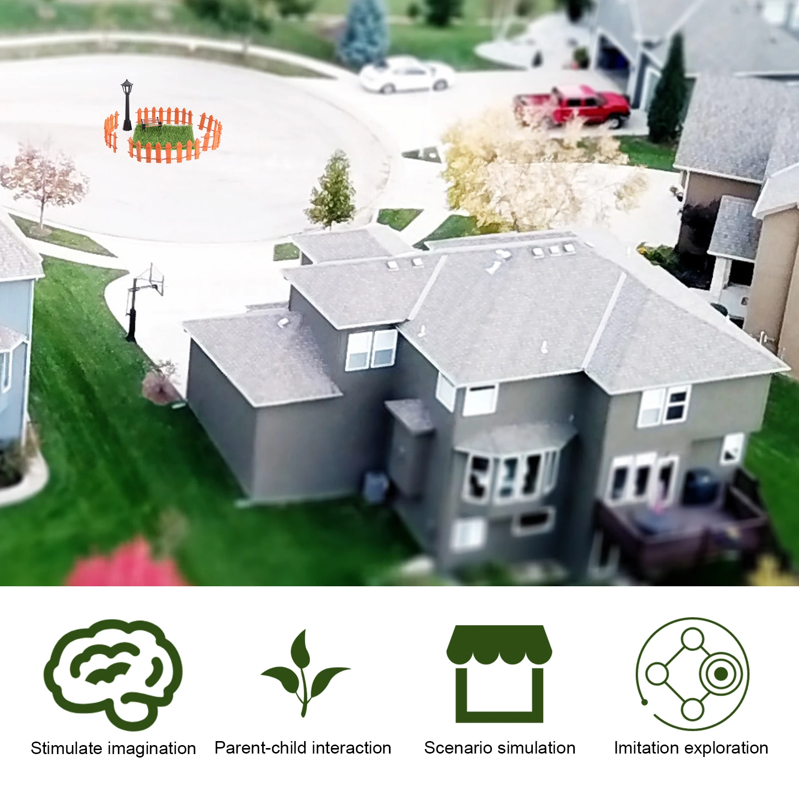 

7Pcs Miniature Park Chair Lawn Street Lamp Micro Landscaping Garden Yard Decoration Set Chair Mini Lawn Decor