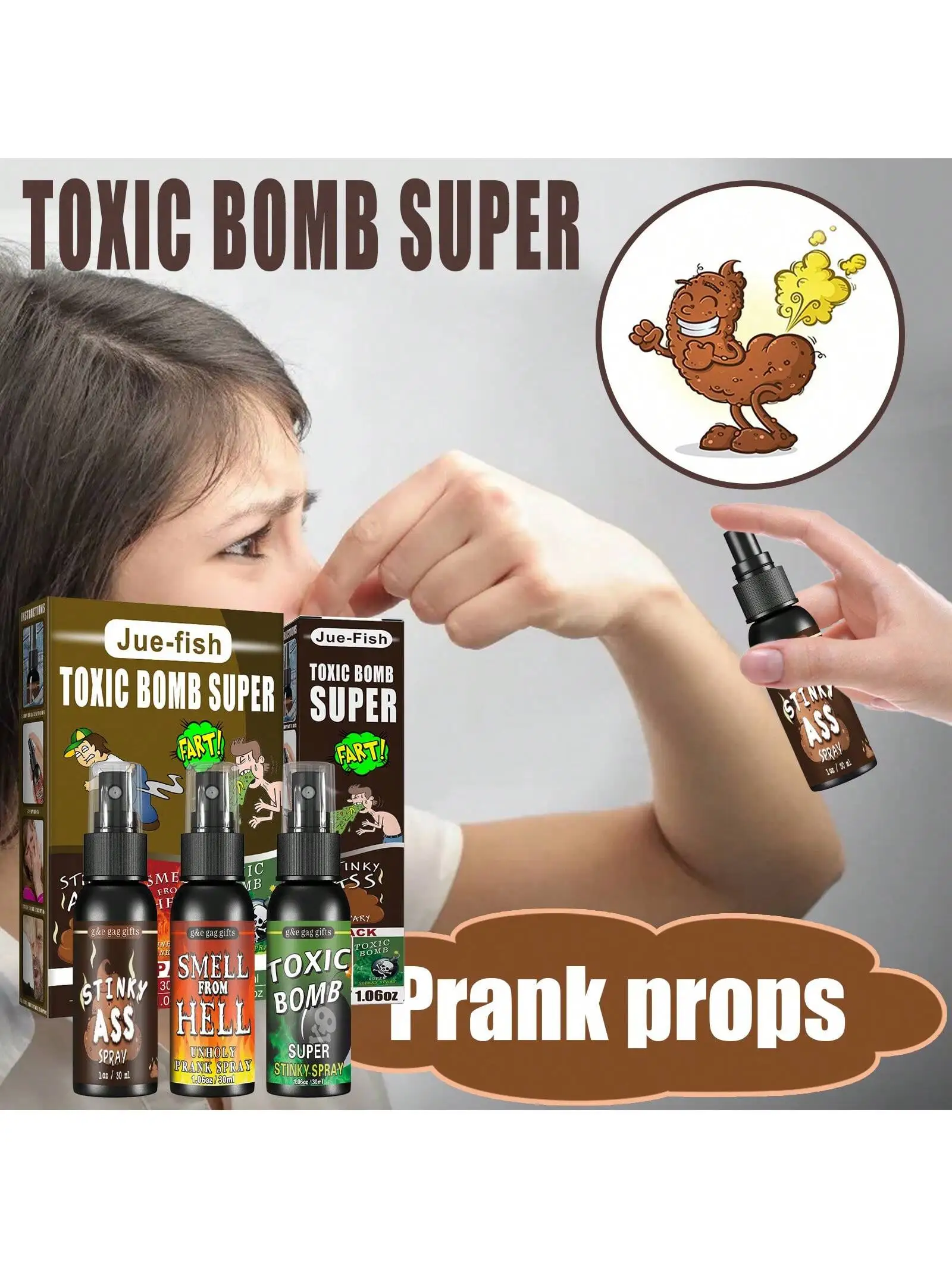 Powerful Fart Spray Hilarious Gag Gifts and Pranks Hilarious Gag Gifts for Adults or Kid Prank Poop Stuff Non Toxic Smell Really