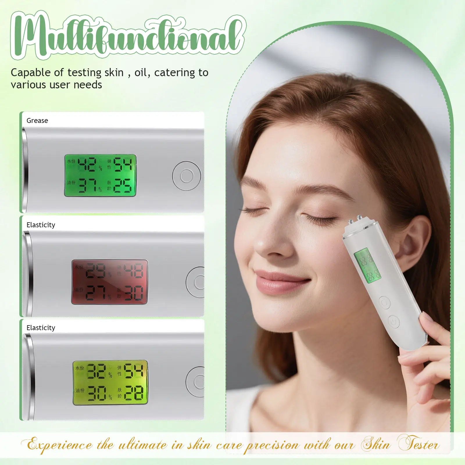 Skin Care Hydration Device Analyzer Multifunctional Beauty Instrument Halloween Christmas New Year Portable Skin Analyzer Facial