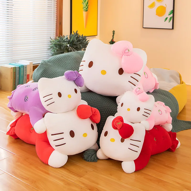 Sanrio 80CM Big Size Hello Kitty Frutta Modellazione Anime Peluche Ripiene Doll Decorazione della stanza Peluche Cuscino Peluche Ornamenti Regali