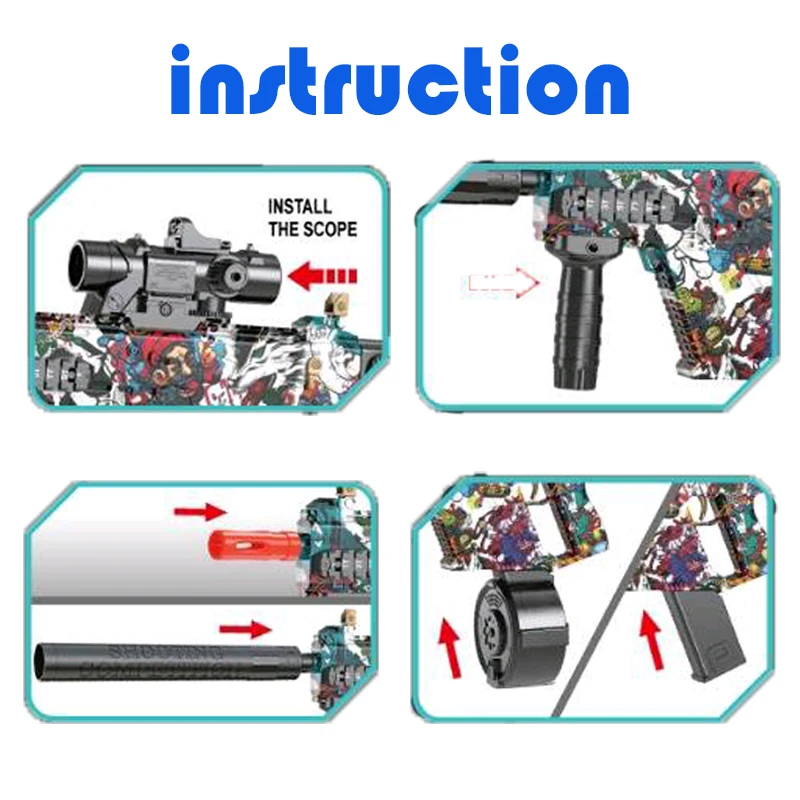 M416 Outdoor Shooting Automatic Gun Toy Victor Electric Shooting Water Bullet Pistol Interactive Toys For Kids Adults Christmas