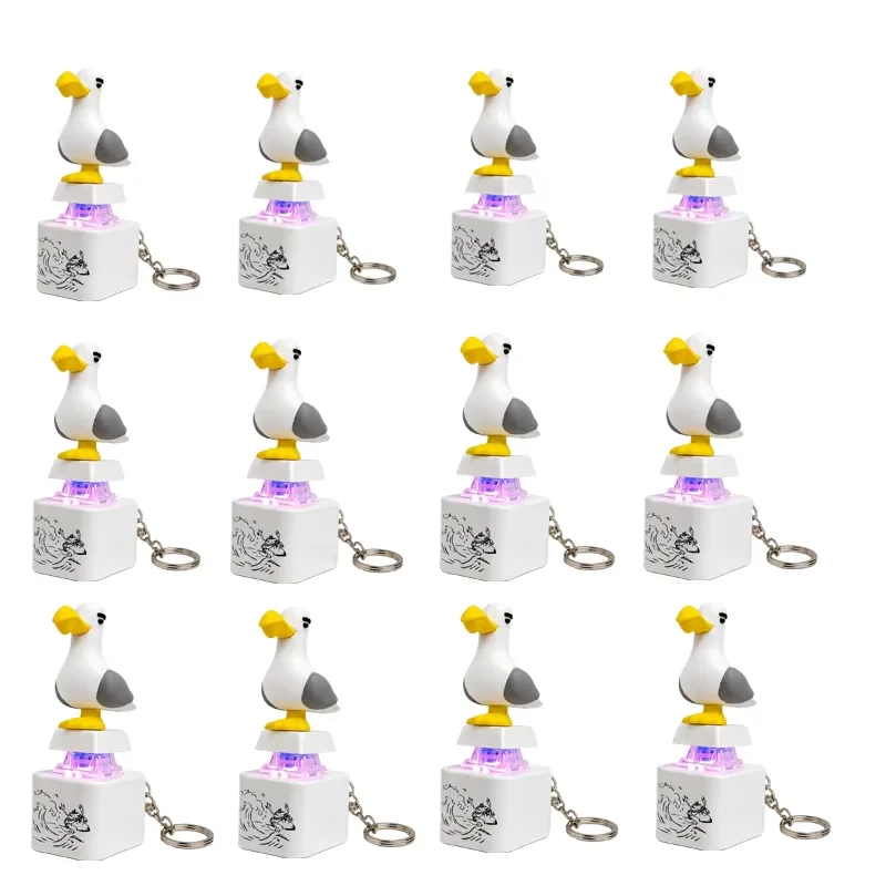 Seagull Decorative Keychain Keyboard Style Clicker Bag Charm, Portable Desktop Ornament Stress Relief Accessory for Adults