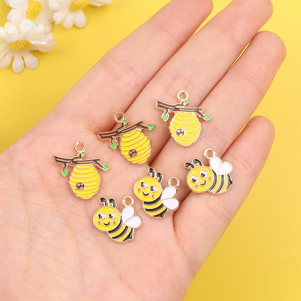 5/15/20pcs Multi-color Bee Shaped Pendant, Used for DIY Bracelets, Earrings, Jewelry Making, Graduation Season Gift Accessories