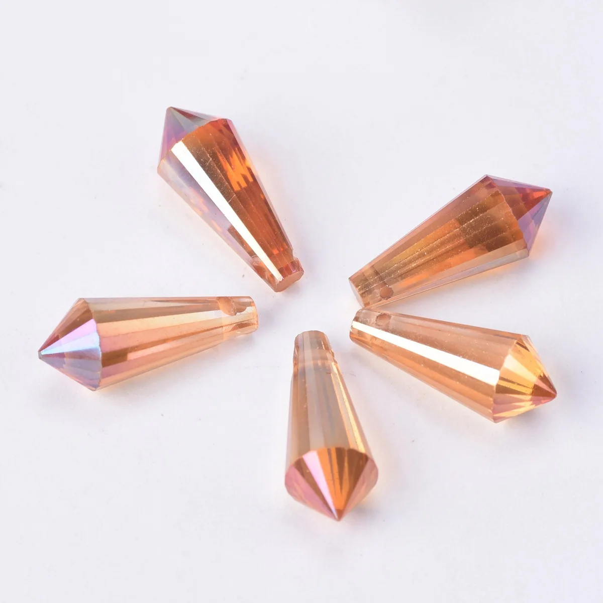 Lote de cuentas colgantes de cristal facetado, lote de 10 piezas, 20x8mm, Prisma bicono en forma de lágrima, para manualidades, fabricación de joyas