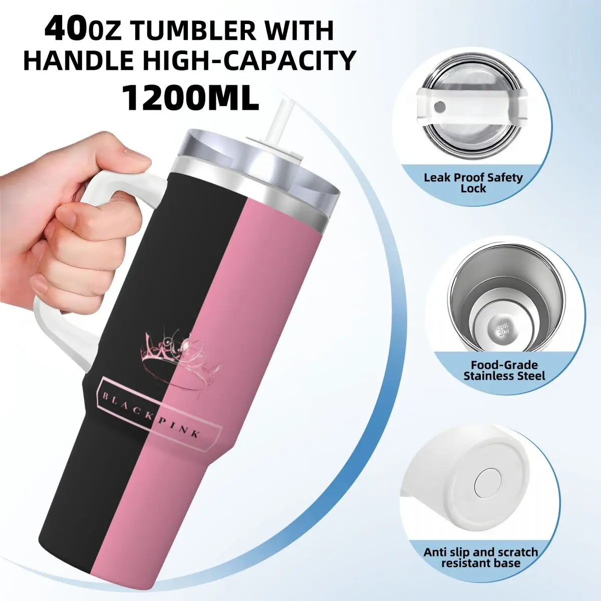 Stainless Steel Tumbler Jennie Rose Lisa Jisoo Logo Thermal Mug Heat Preservation Cold Drink Mugs Driving Graphic Water Bottle