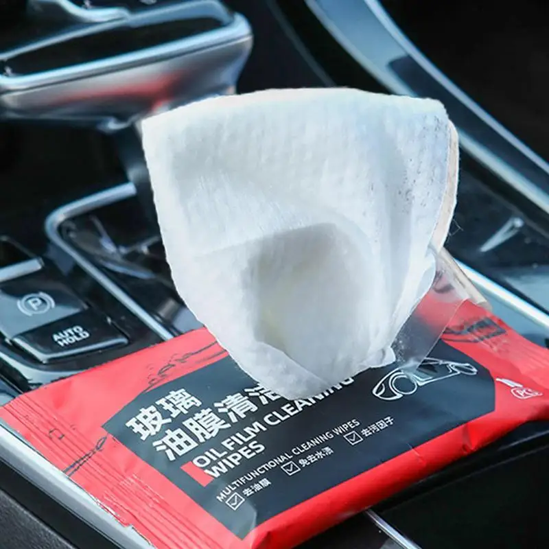 

10PCS/Pack Car Window Glass Oil Film Remover Water Stain Cleaning Wipes Car Maintenance Wet Wipes for Windsheild Rearview Mirror