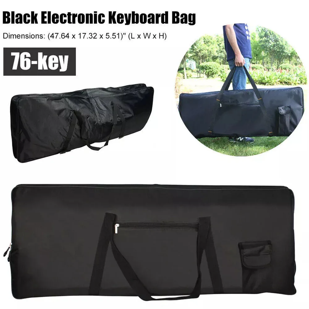 76 Keys Keyboard Carry Bag Electronic Piano Cover Case  Waterproof Oxford Cloth Gig Bag Black Keyboard Instrument Accessories