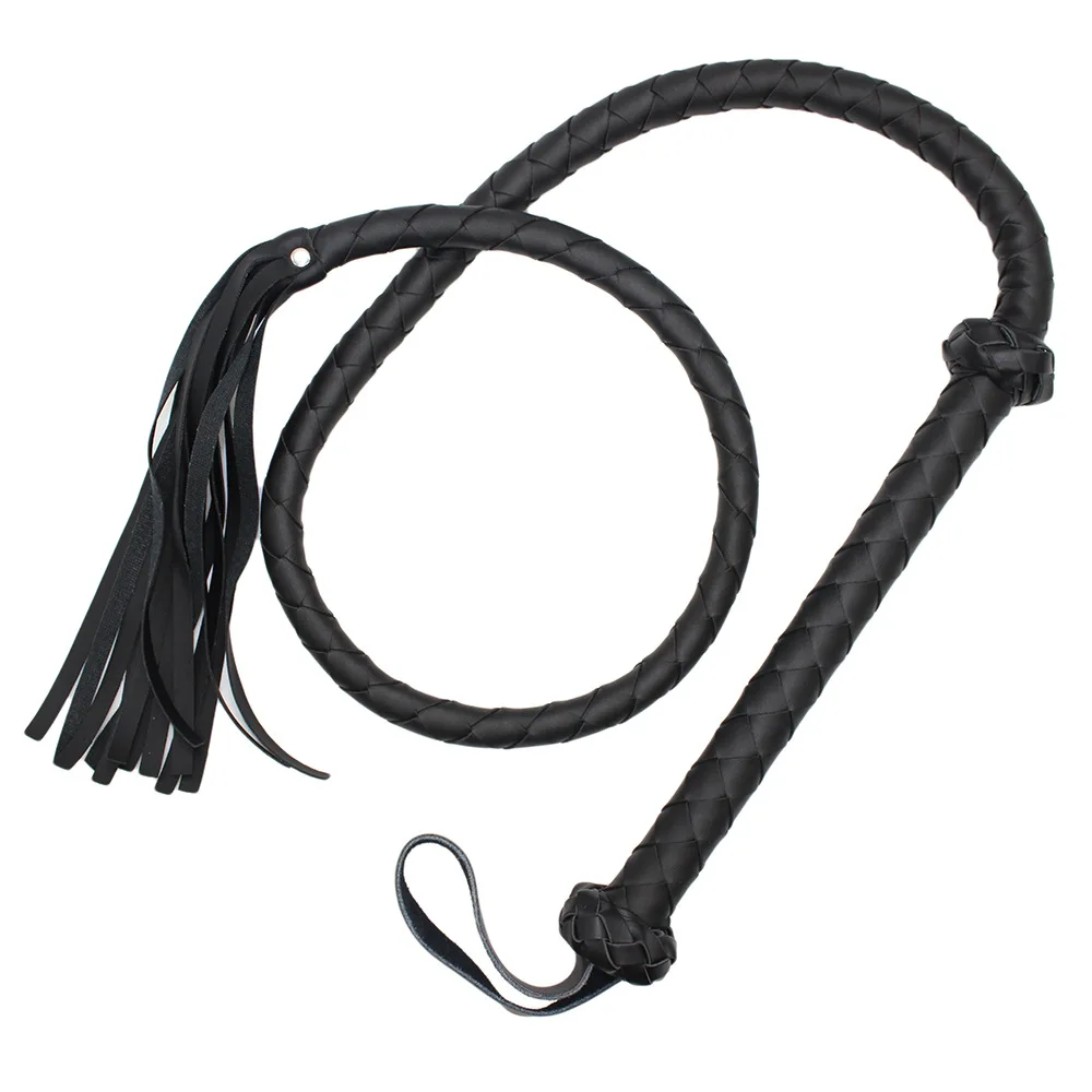 Professional Braided Leather Snake Whip BDSM Bondage Bullwhip Spanking Paddle Slave Role Play Gear Adult Sex Toy for Women Men view 5