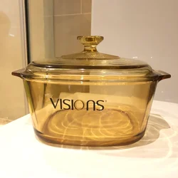 High Borosilicate Glass Cooking Pot Clear High-Temperature Resistant Ideal for Open Flame Use