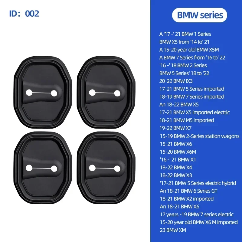 For BMW 1 2 3 5 6 7 Series X1 X2 X3 X4 X5 X6 4PCS Silicone Car Door Lock Buckle Protector Cover  Shock Absorber Accessories