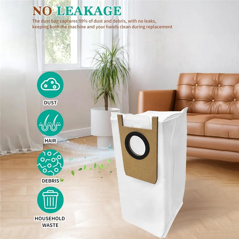 Kit de sacs à poussière ABVI-10PCS pour aspirateur et vadrouille Robot Eufy S1 Pro, accessoires de remplacement, technologie de Filtration avancée