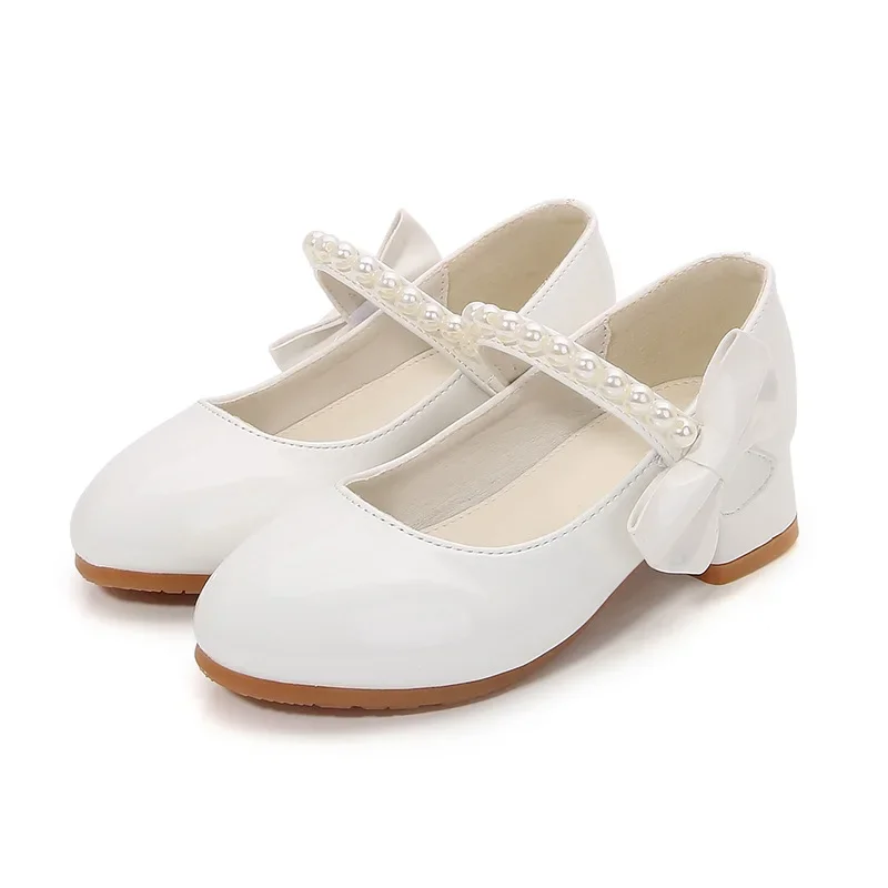 Wedding Girls Evening Shoes Summer Girls Shoes High Heels Patent Leather  White Girl Communion Shoes Party