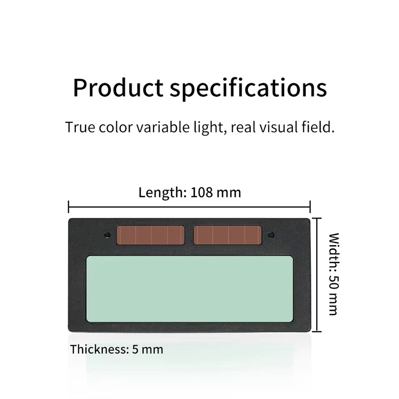 Lentille de soudage à obscurcissement automatique Din 3/11 fixe, lentille de soudage à énergie solaire, lentille de soudage couleur vraie, lentille de soudage 2x4 1/4 1 pièce