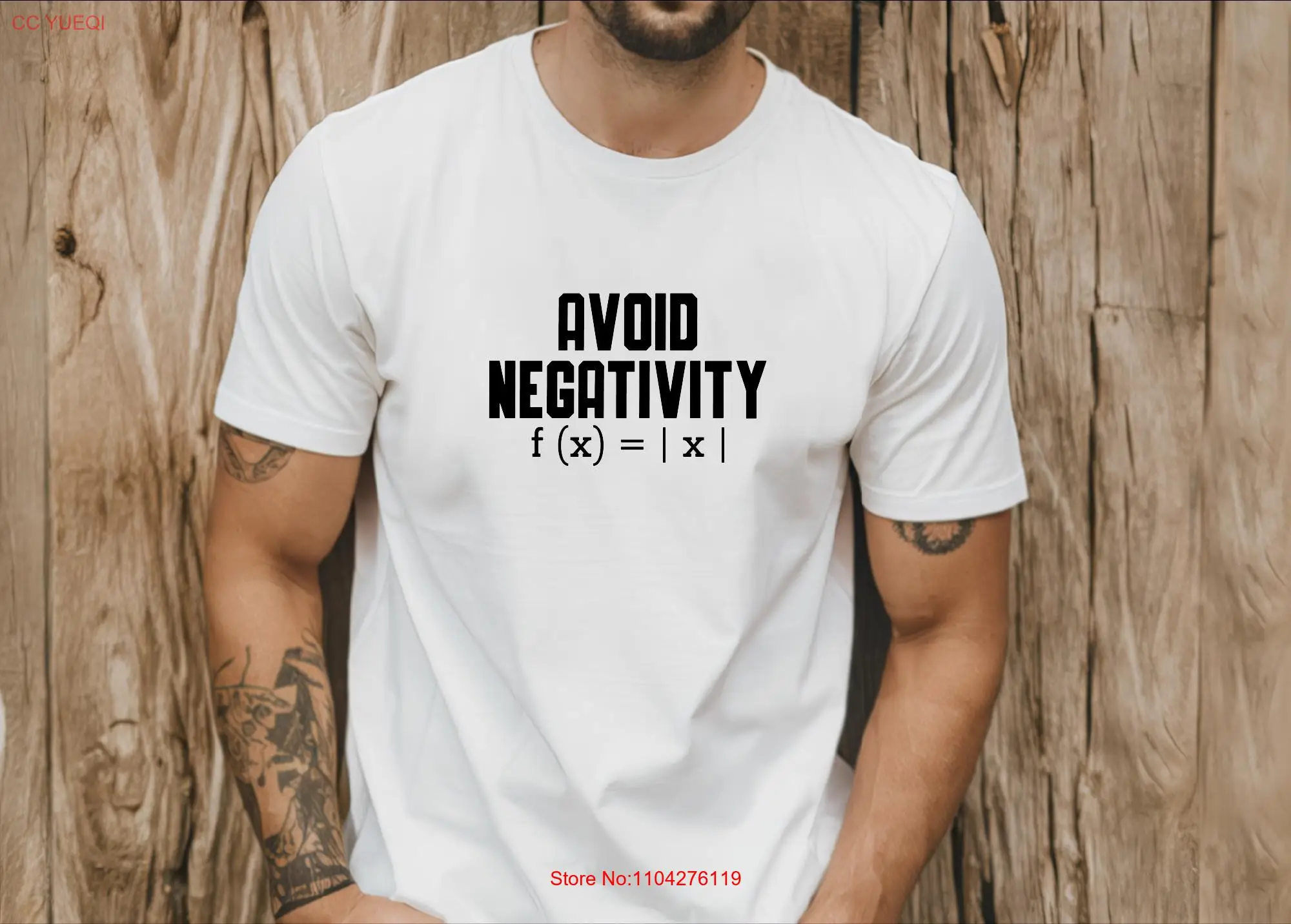 

Avoid Negativity T Shirt Funny Math Teacher Cute Outfit Geek Lover Sayings long or short sleeves