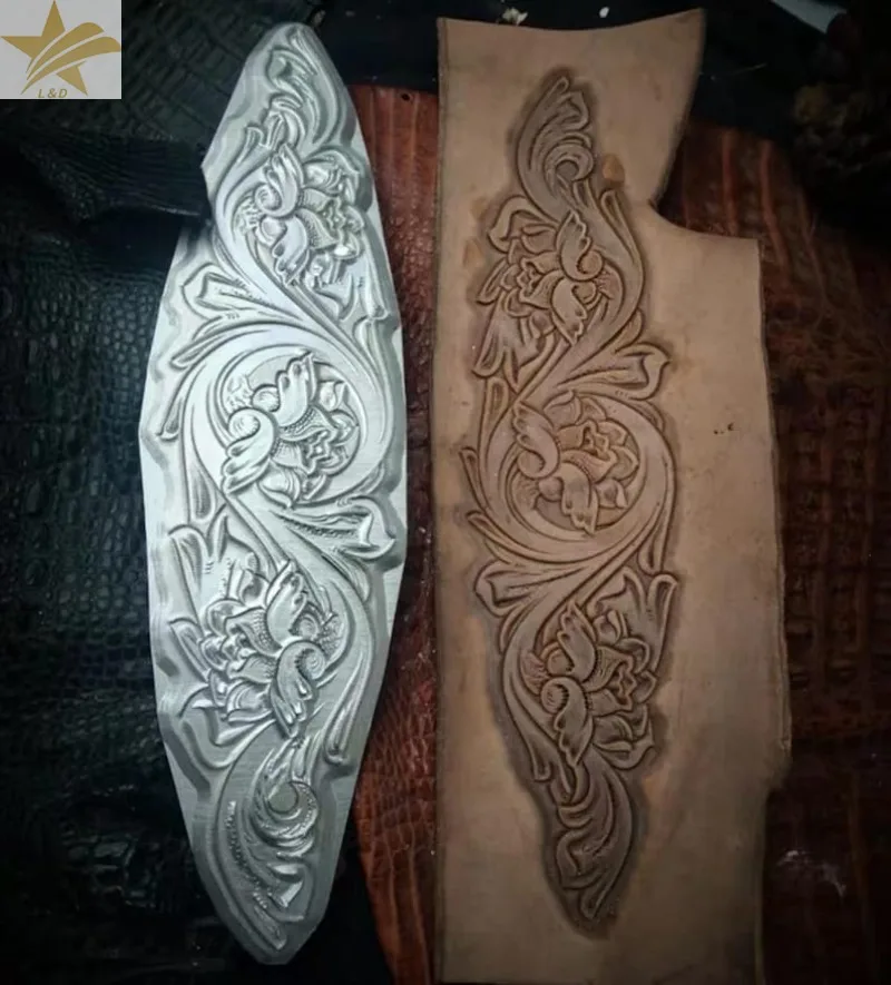 

3D Arabesque Leather Embossing Stamp Mold: Handmade Tang Grass Pattern Carving Shaping Molds Leathercraft Cold Pressing