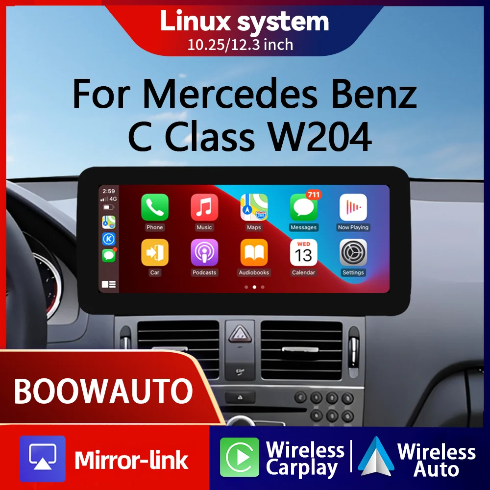 NEW Car Multimedia Video Player for BENZ C CALSS W204 S204 2008 - 2010 car radio Carplay Android AUTO Bluetooth LINUX system