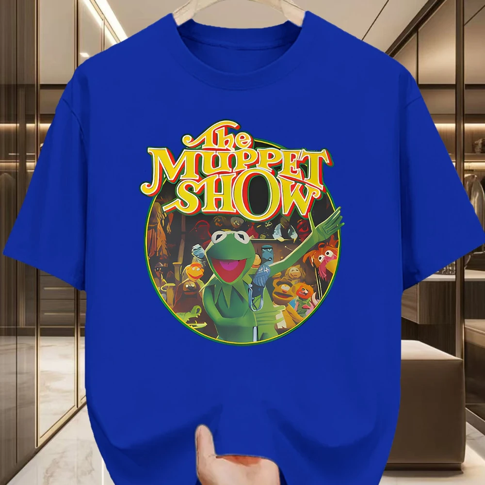 The Muppet Show Vintage T-Shirt Retro Cartoon Graphic Tee Kermit The Frog Gonzo Rizzo The Rat Dark Green Retro TV Show Design view 5