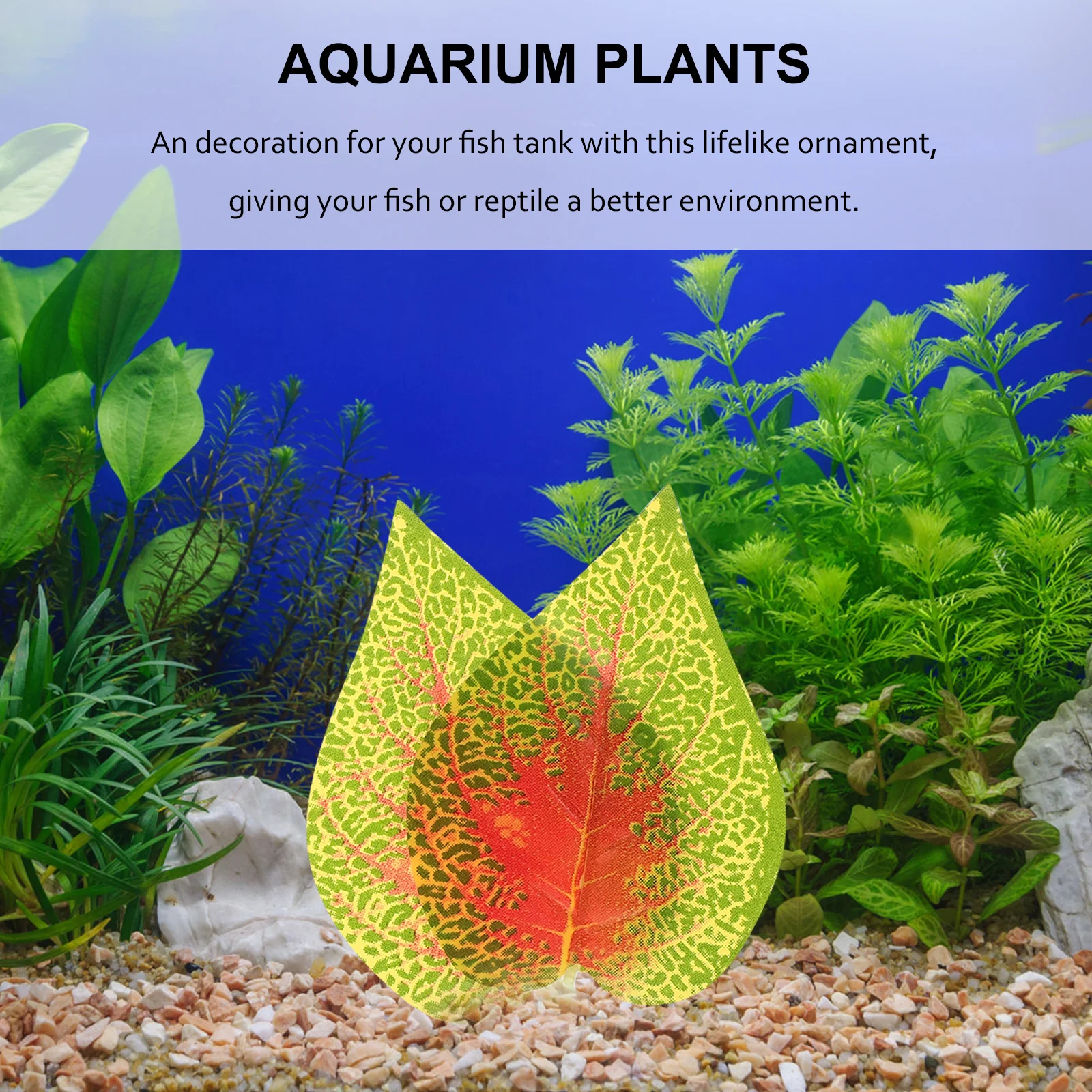 

4Pcs Realistic Aquarium Fake Plant Leaves Plastic Fish Tank Decoration Reptile Tank Landscape Decor Aquarium Fake Plant