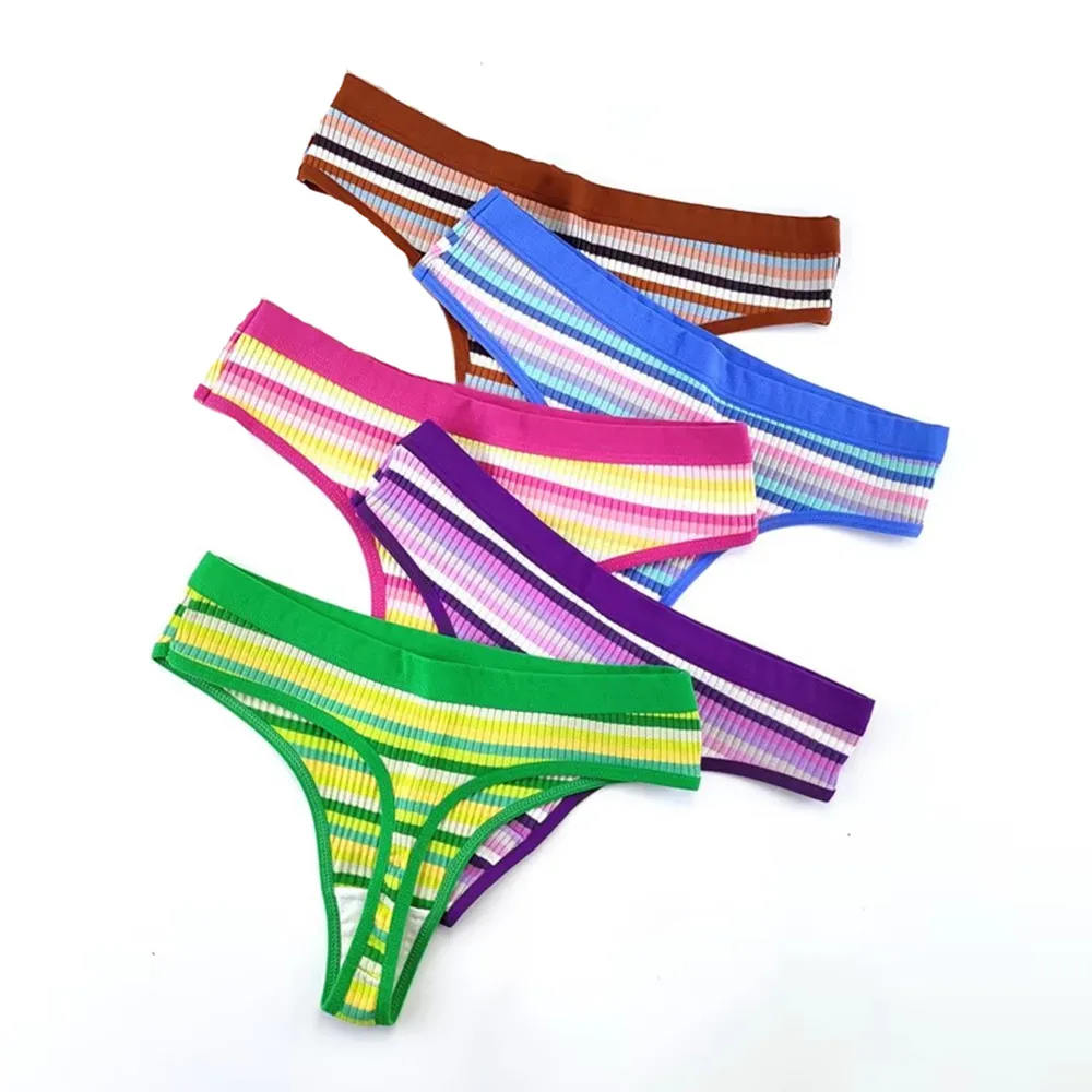 3 Pz/lotto delle Donne Della Banda di Cotone String Mutandine Lingerie Sexy Intimo Femminile Tanga Colorato A Vita Bassa Culotte Donna Perizoma