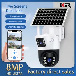 v380 Pro 10X enlarged closed-circuit television WIFI camera,5MP solar closed-circuit television wireless outdoor 360 pan