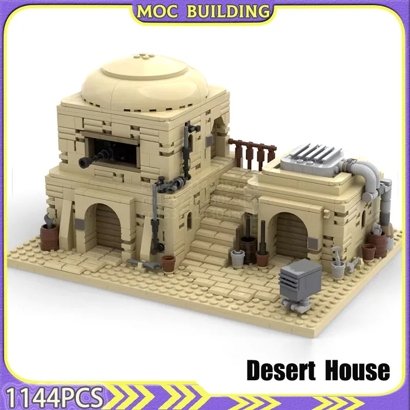 Desert City MOC Building Blocks with Interior Desert House Bricks Set Toys Display Diorama