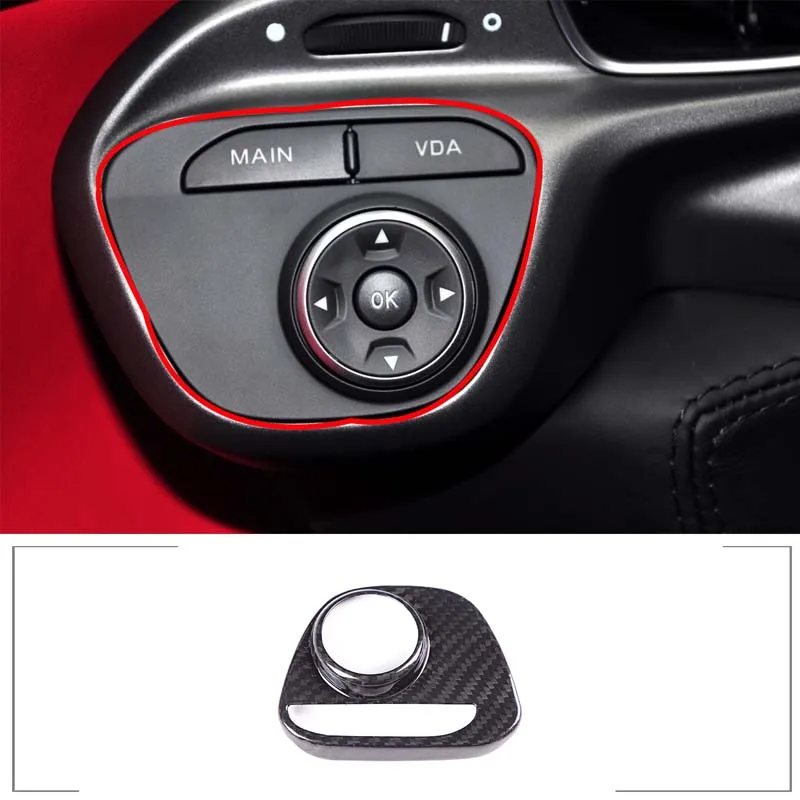 

For Ferrari 458 2011-2016 VDA Push Button Switch Frame Decorative Sticker Real Carbon Fiber Car Interior Accessories