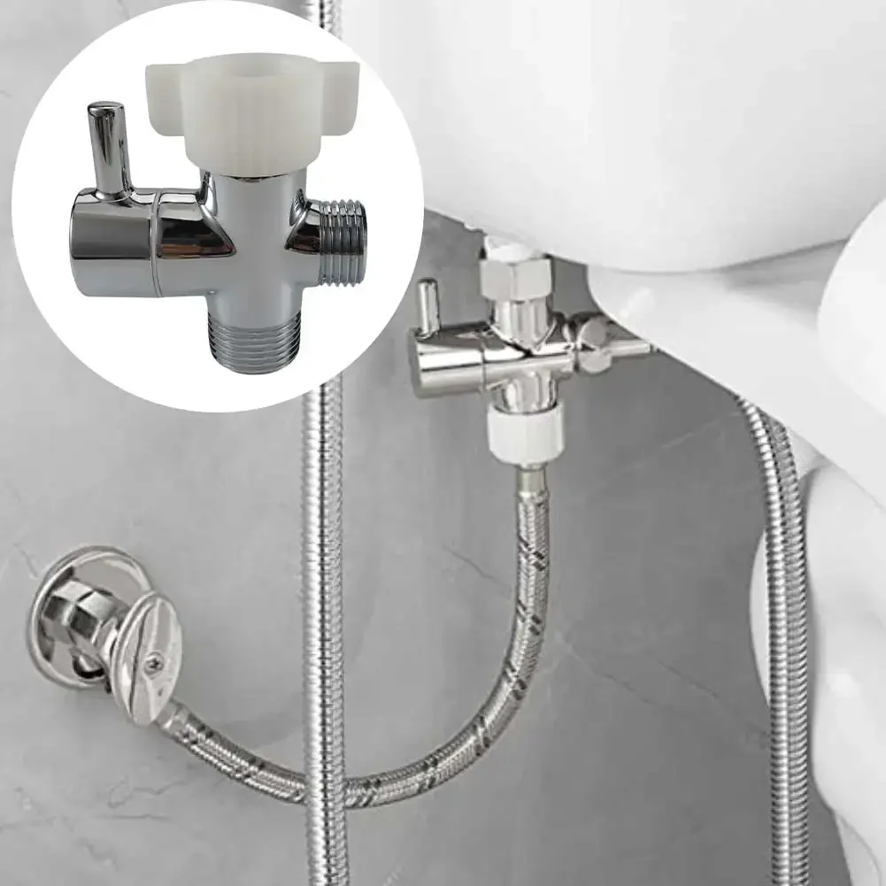 Bidet T Adapter With Shut Off Valve 3 Way Brass T-valve  For Bidet 7/8''X 7/8''X 1/2'' Tee Connector Toilet Attachment