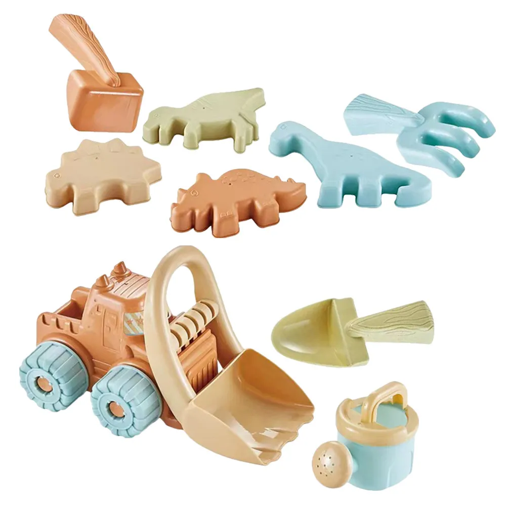 

9Pcs Kids Sand Play Set Dinosaur Beach Molds Outdoor Sandcastle Tools Shovel Rake Digger Watering Can Bucket for Sandbox