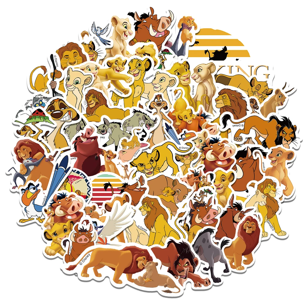 10/30/50PCS Disney Lion King Cartoon Sticker DIY Phone Bicycle Laptop Luggage Skateboard Graffiti Decals Fun for Kid Toy