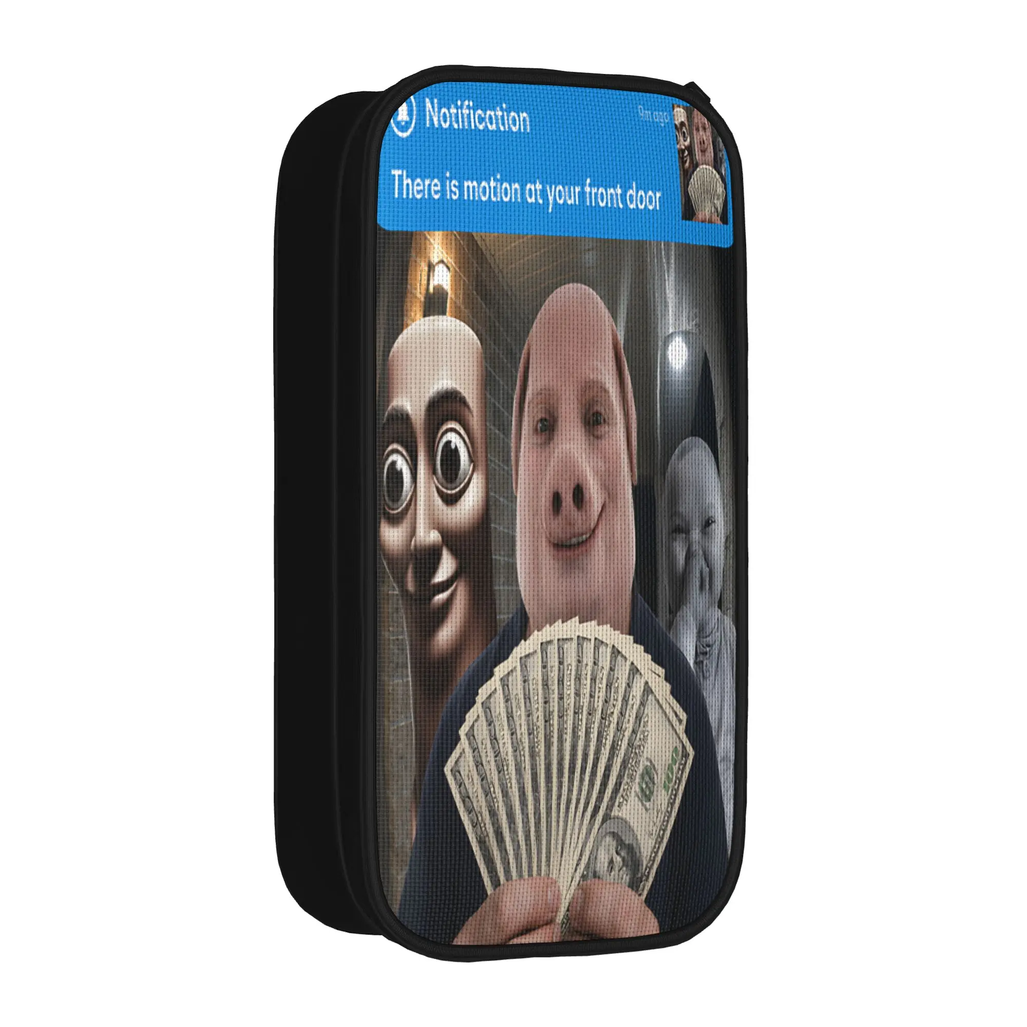 Motion at Your Front Door Tung Sahur John Pork Ai Baby Meme Pencil Case School Pencil Cases Students Retro College Pencil Pouch