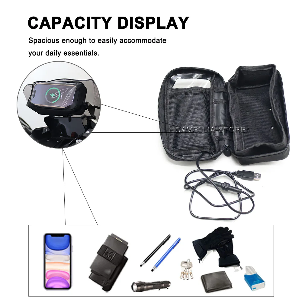 Motorcycle Navigation Package Wireless Charging Motorcycle Accessories Motorcycle Handlebar Bag for Kawasaki z900/z650