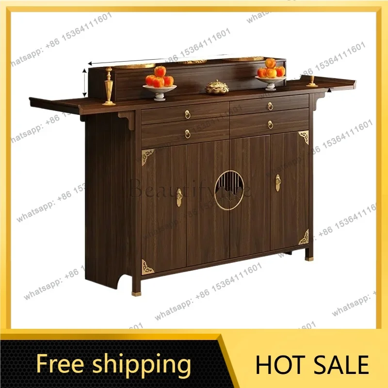PG  new Chinese-style solid wood table incense case home Buddhist platform God of Wealth table
