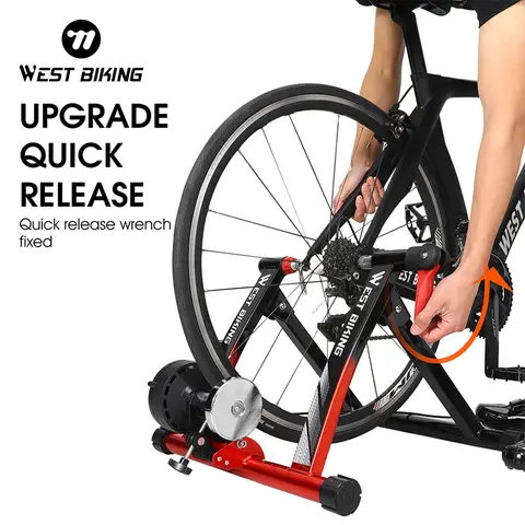 WEST BIKING 자전거 트레이너, 실내 라이딩 자전거 운동 스탠드, 26 인치-28 인치 산악 700C 로드 바이크, 휴대용 운동 자전거