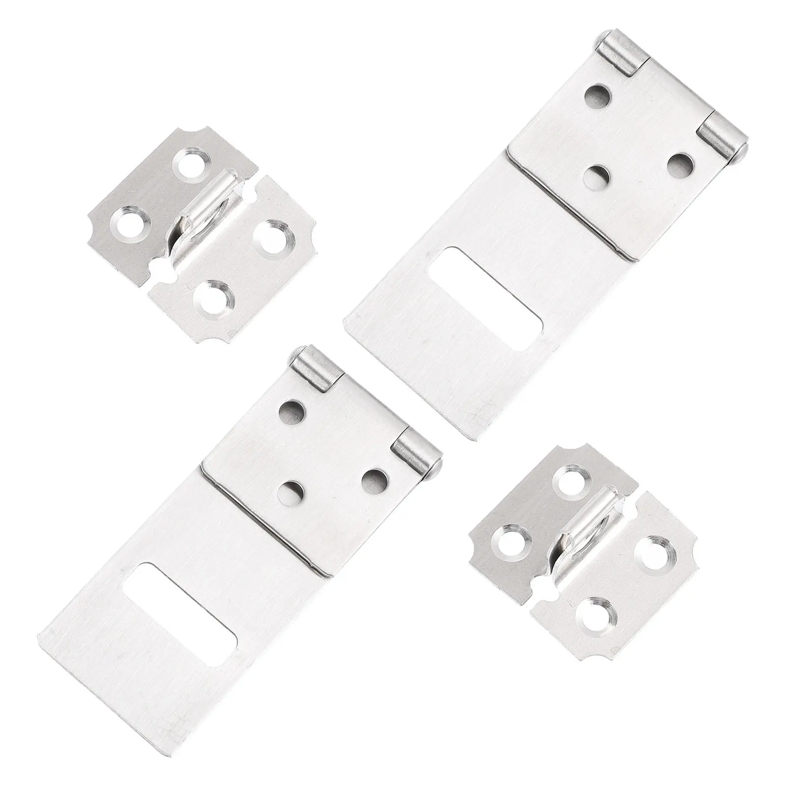 

2Sets Anti-Theft Hasp Heavy Duty Stainless Steel Door Latch for Cupboard Drawer Cabinet Gate Security Fixtures