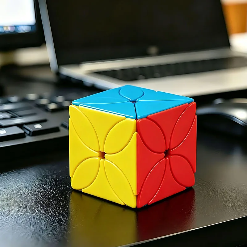 Creative Four Leaf Clover Magic Speed Cube Difficult Brain Teasers for Adults & Kids IQ Challenge Logic Toys Educational Gifts