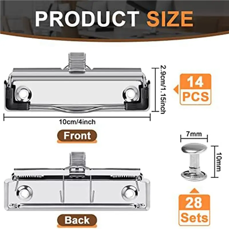 ABGE-42 Pack Mountable Clipboard Clips With Pen Holder Clipboard Clips Hardware Clipboard Clamp Hardware For Office School