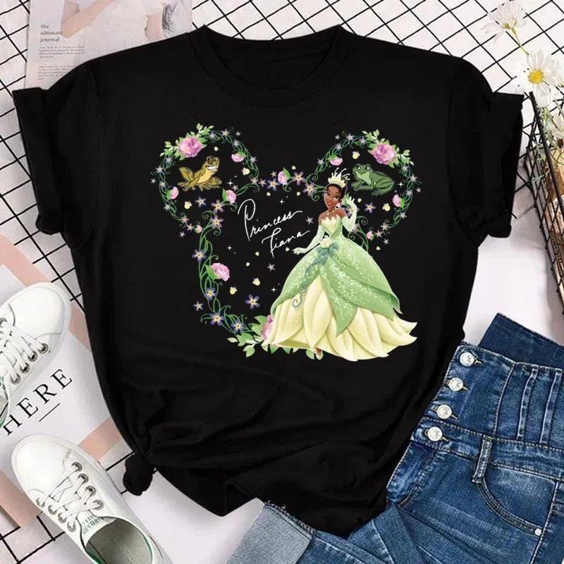 Mulan Princess Print Women T-shirt Disney Mickey Casual Fashion Short Sleeve T Shirt Female Streetwear Tshirt Y2k Clothes Tops