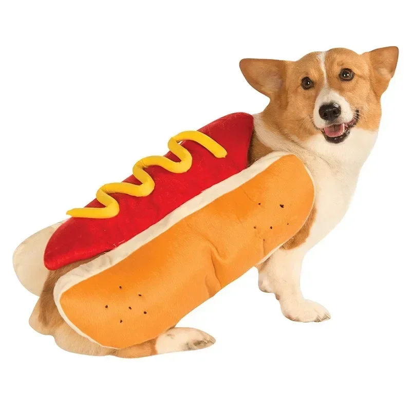 Engraçado Halloween Costumes para cães, Puppy Pet Vestuário, Hot Dog Design Dog Roupas, Pet Vestuário, Vestir-se Cat Party Costume Suit