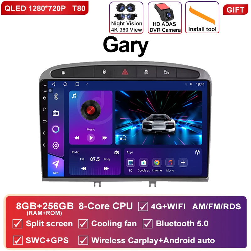 Android 16 autoradio voor Peugeot RCZ 308 SW 2007-2015 408 2012-2020 Multimedia Navigatie GPS Carplay Auto Head Unit 4G WIFI BT