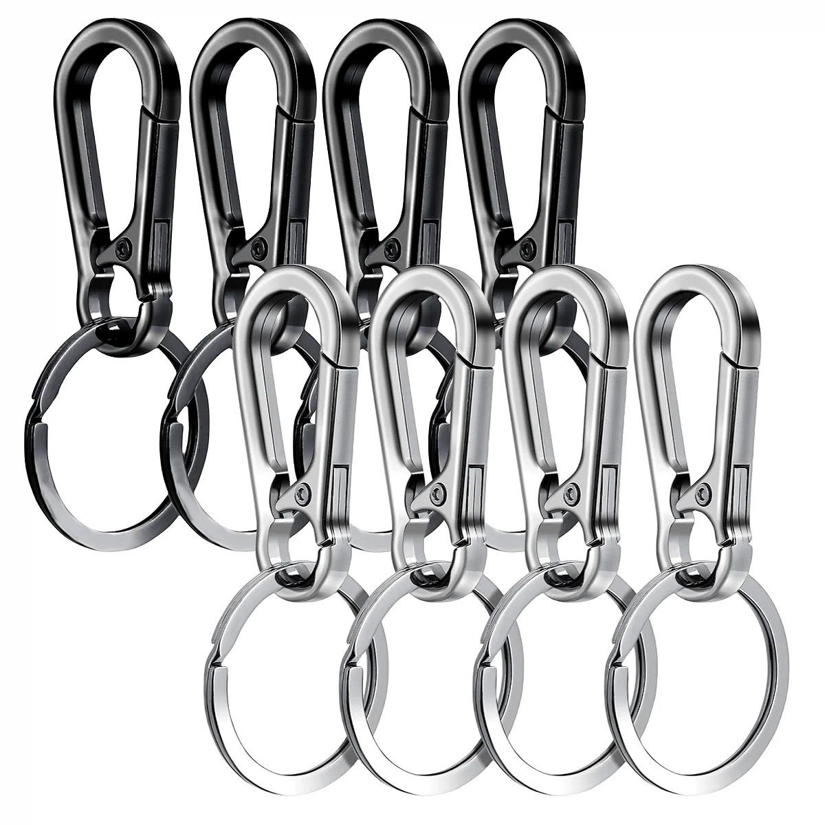 8Pcs Carabiner Clip Keychain Metal Carabiner Shape Key Ring Keyring Key Holder Clips Hook Holder Organizer for Car Keys Finder f