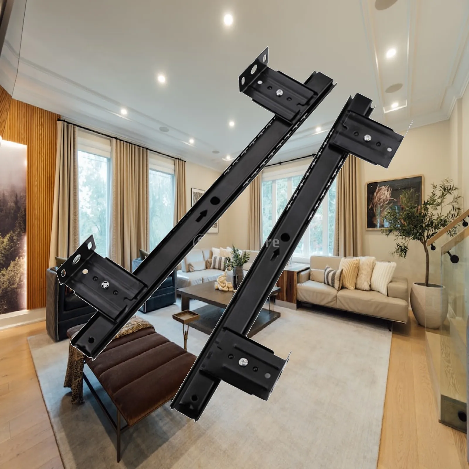 Keyboard Slides for Sliding Keyboard Shelf Adjustable Height Steel Slider Track Pull Out Rails