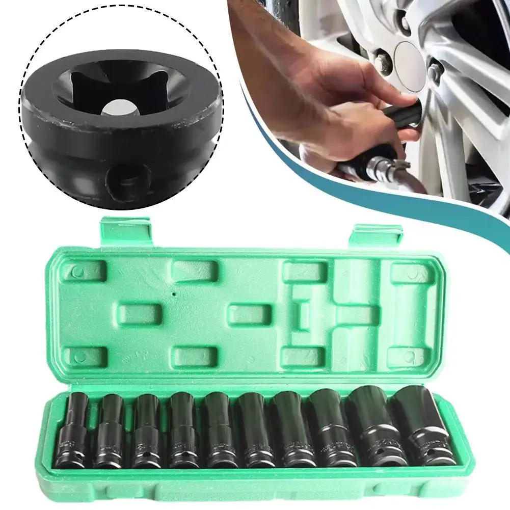 Electric Wrench Socket Set Extended Hexagonal Wrench Lithium Electric Drill Socket Set For Auto Repair And Machine Repair 8-32mm