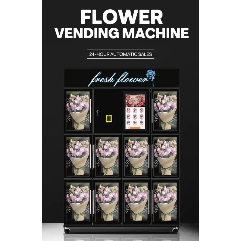 Fresh Florist Flower Vending Machine Customized Smart 24 Self Service Commercial Fresh Keep Indoor Mall Hospital Supermarket Use