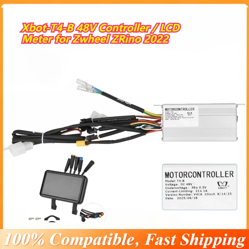 Xbot-T4-B 48V Controller / LCD Meter for Zwheel ZRino 2022 Scooter, Display Screen Kit, Replacement Parts