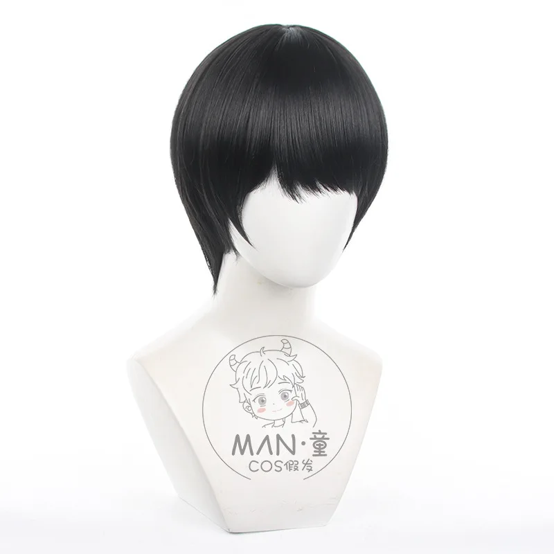 Chainsaw Man Yoshida Kafuka Cosplay Perücke Kriegsdämon natürliches schwarzes kurzes Haar tägliches Halloween-Geschenk